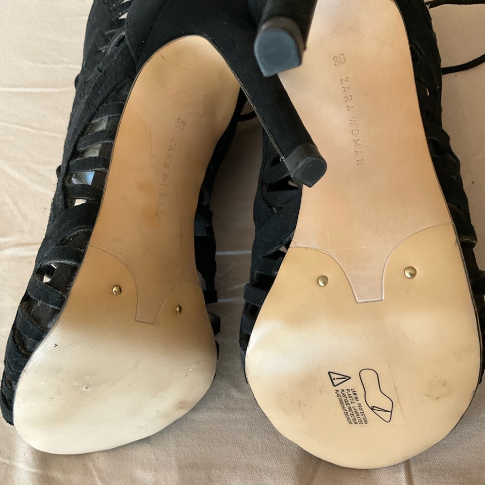 NWT Zara Lace-up Heels - Picture 6 of 7